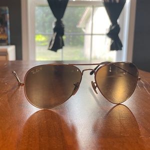 Gold/Brown Ray Ban Polaroid Aviators